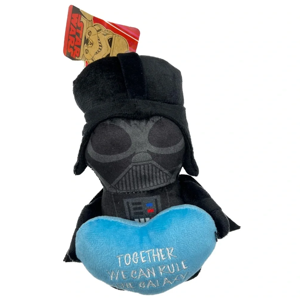 Disney Star Wars Darth Vader Valentine Heart Squeaker Dog/Pet Toy 9” Plush
